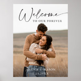 Custom Foto Wedding Welcome Printed Poster