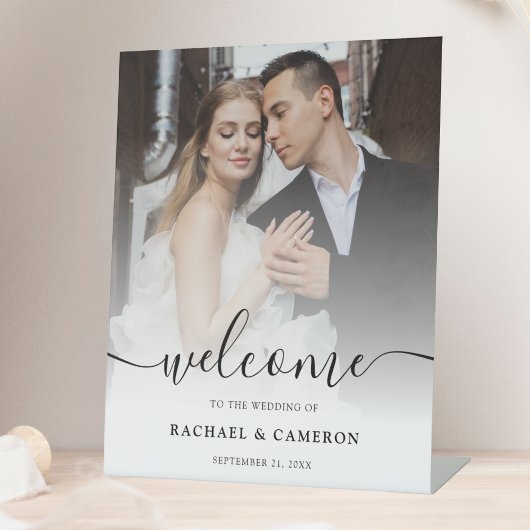 Custom Foto Wedding Welcome Sign Sockelschild