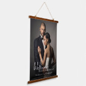 Custom Foto Wedding Welcome Wandteppich Mit Holzrahmen (Gewinkelt)