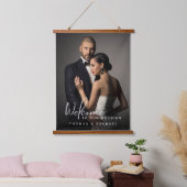 Custom Foto Wedding Welcome Wandteppich Mit Holzrahmen (Schlafzimmer)