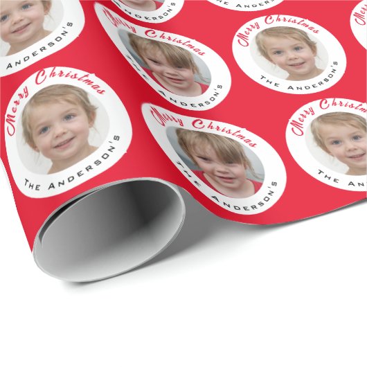 Custom Foto Weihnachten Geschenkpapier (Rolleneckpunkt)