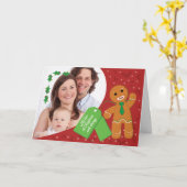 Custom Foto Weihnachten Gingerbrot Mann All Our Lu Karte (Gelbe Blume)