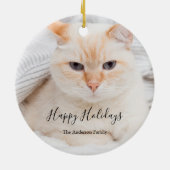 Custom Foto Weihnachten Keramik Ornament (Hinten)