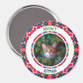Custom Foto Weihnachts Cat Mama Mum Colorful Magnet (Vorderseite/Rückseite)