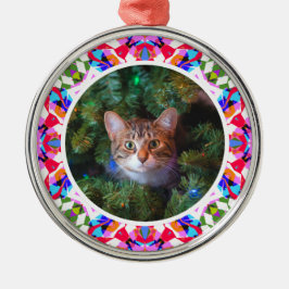 Custom Foto Weihnachts Cat Mama Mum Vater Farblich Ornament Aus Metall