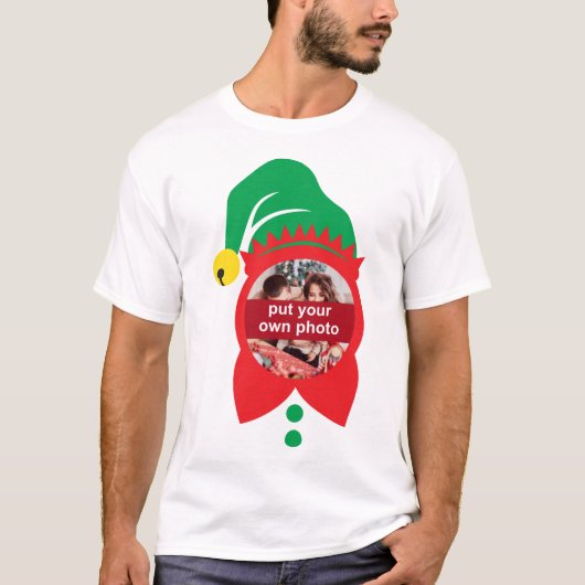 Custom Foto Weihnachts-Elf-T - Shirt (Vorderseite)