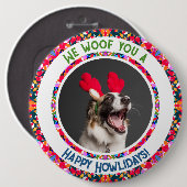 Custom Foto Weihnachts-Hund Mama Mum Colorful Button (Vorne & Hinten)