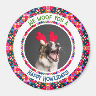 Custom Foto Weihnachts-Hund Mama Mum Colorful Magnet