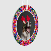 Custom Foto Weihnachts-Hund Mama Mum Vater Farbenf Ornament (Vorderseite)