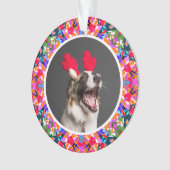 Custom Foto Weihnachts-Hund Mama Mum Vater Farbenf Ornament (Vorderseite)