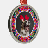 Custom Foto Weihnachts-Hund Mama Mum Vater Farbenf Ornament Aus Metall (Rechts)
