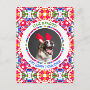 Custom Foto Weihnachts-Hund Mama Mum Vater Farbenf Postkarte