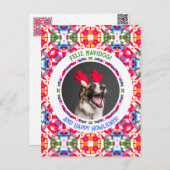 Custom Foto Weihnachts-Hund Mama Mum Vater Farbenf Postkarte (Vorne/Hinten)