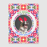 Custom Foto Weihnachts-Hund Mum Vater Farbige Kart