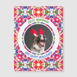 Custom Foto Weihnachts-Hund Mum Vater Farbige Kart Magnetkarte