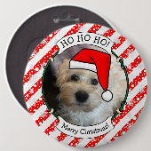 Custom Foto Weihnachts-Weihnachtsmannmütze Pet HO Button (Vorne & Hinten)
