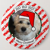 Custom Foto Weihnachts-Weihnachtsmannmütze Pet HO Button (Vorderseite)
