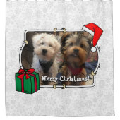 Custom Foto Weihnachts-Weihnachtsmannmütze Pet HO  Duschvorhang (Vorderseite)
