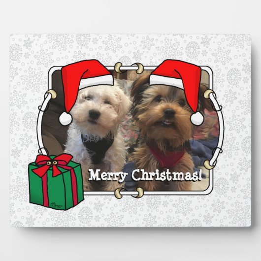 Custom Foto Weihnachts-Weihnachtsmannmütze Pet HO  Fotoplatte (Vorderseite)