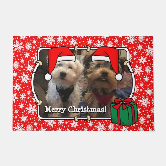 Custom Foto Weihnachts-Weihnachtsmannmütze Pet HO  Fußmatte (Vorderseite)