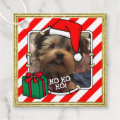 Custom Foto Weihnachts-Weihnachtsmannmütze Pet HO  Geschenkanhänger (Vorderseite)