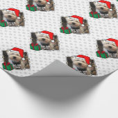 Custom Foto Weihnachts-Weihnachtsmannmütze Pet HO Geschenkpapier (Ecke)