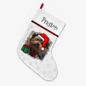 Custom Foto Weihnachts-Weihnachtsmannmütze Pet HO Großer Weihnachtsstrumpf (Vorderansicht (hängend))