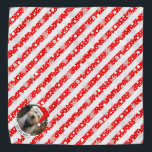 Custom Foto Weihnachts-Weihnachtsmannmütze Pet HO  Halstuch<br><div class="desc">Weihnachtsmann Hut - Spaß Rahmen mit einer Weihnachtsmannmütze. HO HO HO! Copyright © Angi Laframboise. Niedliche,  farbenfrohe Urlaubsfoto-Vorlage. Gewohnte,  personalisierte Weihnachtsgeschenke für Haustiere.</div>