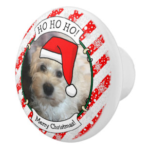 Custom Foto Weihnachts-Weihnachtsmannmütze Pet HO  Keramikknauf