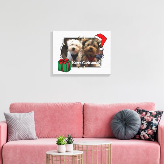 Custom Foto Weihnachts-Weihnachtsmannmütze Pet HO  Leinwanddruck (Insitu (Wohnzimmer))