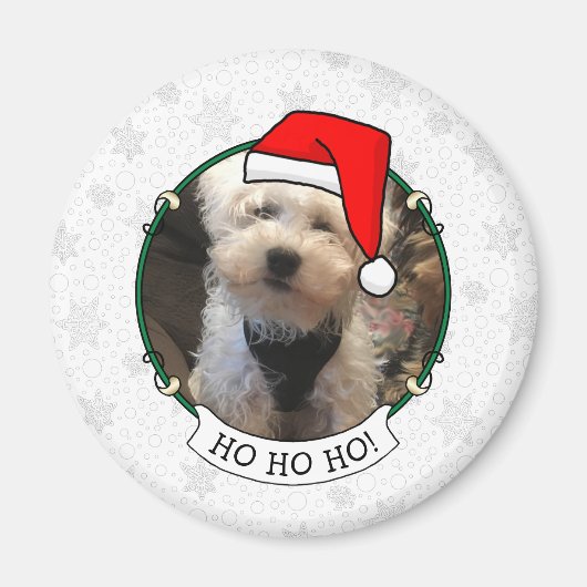 Custom Foto Weihnachts-Weihnachtsmannmütze Pet HO Magnet (Vorne)