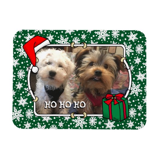 Custom Foto Weihnachts-Weihnachtsmannmütze Pet HO  Magnet (Horizontal)