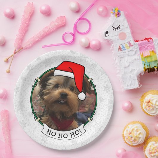 Custom Foto Weihnachts-Weihnachtsmannmütze Pet HO  Pappteller (Party)
