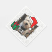 Custom Foto Weihnachts-Weihnachtsmannmütze Pet HO Serviette (Ecke)