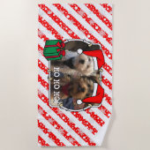Custom Foto Weihnachts-Weihnachtsmannmütze Pet HO Strandtuch (Vorderseite)