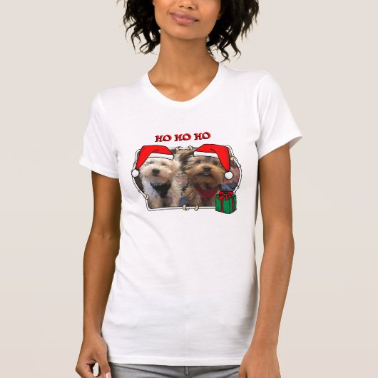 Custom Foto Weihnachts-Weihnachtsmannmütze Pet HO T-Shirt (Vorderseite)