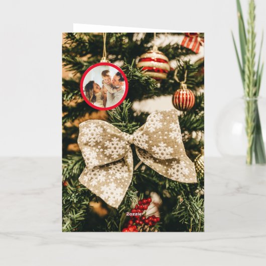 Custom Foto Weihnachtsbaum Weihnachtskarte (Rückseite)