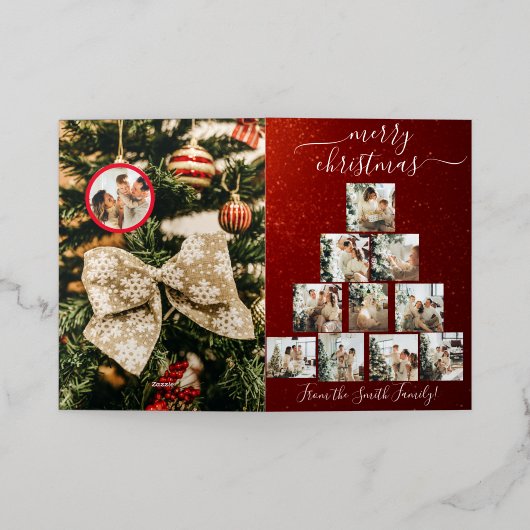 Custom Foto Weihnachtsbaum Weihnachtskarte (Äußere Ablage)