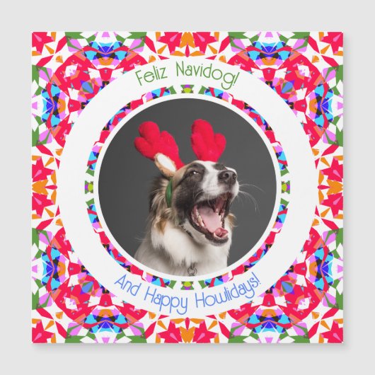 Custom Foto Weihnachtsdekor Dopamin Dog Magnet (Vorderseite)