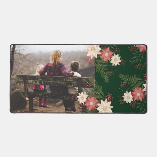 Custom Foto Weihnachtsfeiertag Große Maus Schreibtischunterlage (Vorderseite)