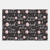 Custom Foto Weihnachtsferien Phrasen Kalligrafie Geschenkpapier Set (Vorderseite 3)