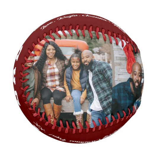 Custom Foto Weihnachtsgeschenk Baseball (Vorderseite Links)