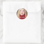 Custom Foto Weihnachtsgeschenk - Runder Aufkleber (Tasche)