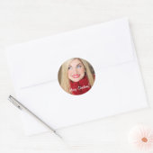 Custom Foto Weihnachtsgeschenk - Runder Aufkleber (Umschlag)