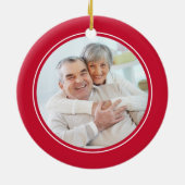 Custom Foto Weihnachtsgottesdienst Religious Red Keramik Ornament (Hinten)