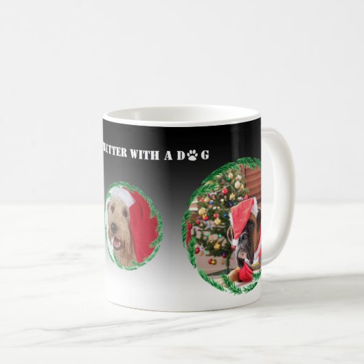 Custom Foto Weihnachtshund Kaffeetasse (VorderseiteRechts)