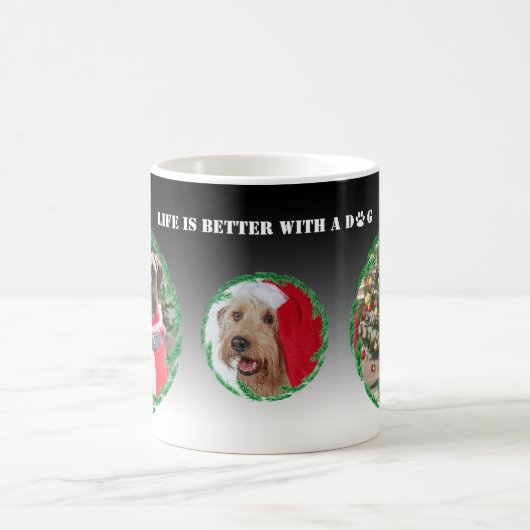 Custom Foto Weihnachtshund Kaffeetasse (Mittel)