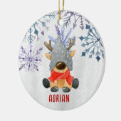 Custom Foto Weihnachtsmann Personalisiert Keramik Ornament (Links)