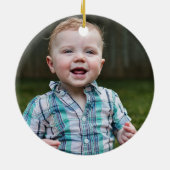 Custom Foto Weihnachtsmann Personalisiert Keramik Ornament (Hinten)