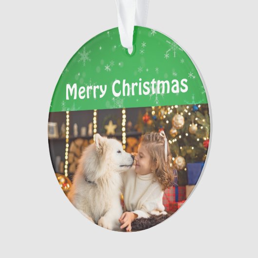Custom Foto Weihnachtsschmuck Ornament (Vorderseite)